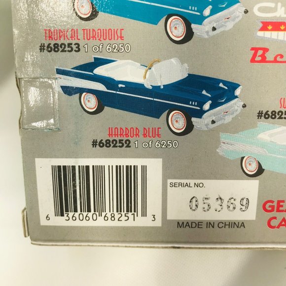 Gearbox 1997 Vintage 1957 Chevy Bel Air Convertible Serial #05369 Pedal Car New - Picture 8 of 10